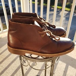 Chocolate brown leather desert boots by Clarks